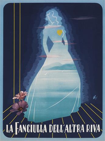 BIAZZI (DATES UNKNOWN). LA FANCIULLA DELLALTRA RIVA. Promotional film book cover. 1942. 12x9 inches, 31x23 cm.